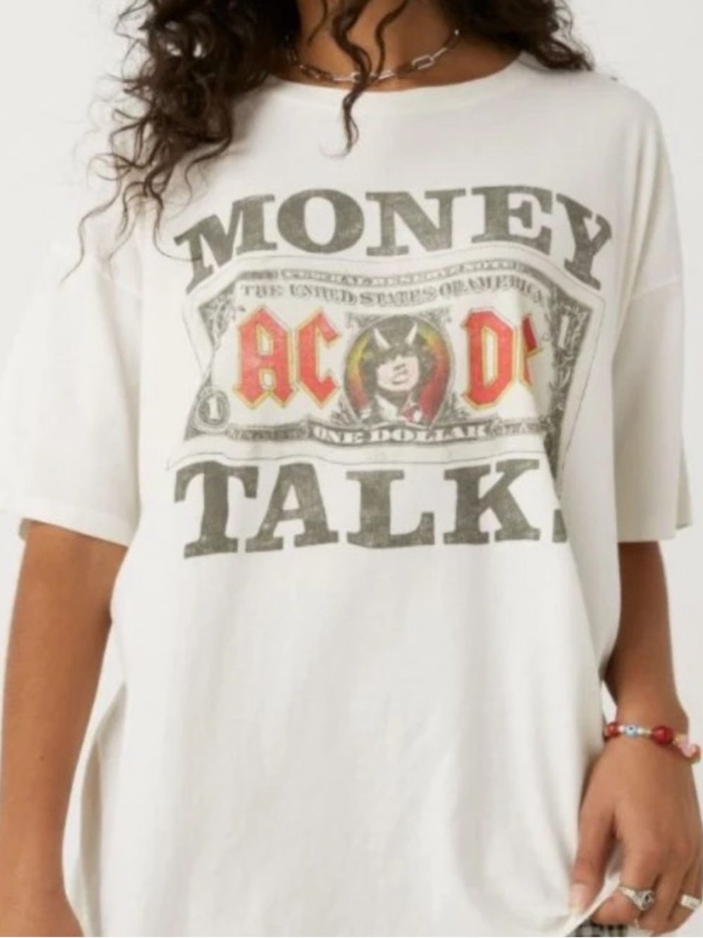Free People Daydreamer AC DC Money Talks T-Shirt